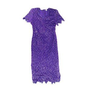 VTG 80s Laurence Kazar New York Silk Sequin Dress